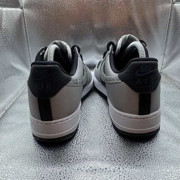 Size 8 Nike Air‎ Force 1 Low Mens Black Silver 3M Snake 2020 Sneaker DJ6033-001